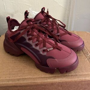 Christian Dior D Connect Sneakers In Burgundy
